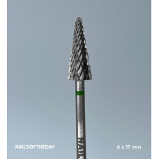 NAILSOFTHEDAY Frez karbidowy choinka zielona 6x17 mm